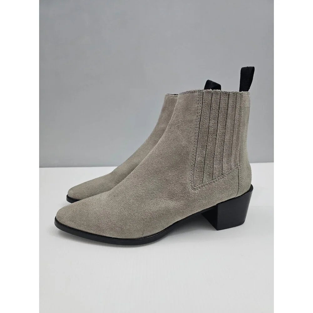 Rag & Bone Rover Chelsea Ankle Boot Womens EU 39.5 Cemento Gray Suede Designer